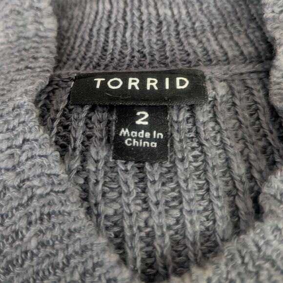 Torrid Criss-Cross Front Sweater – Blue/Grey – Size 2 (XXL) - Picture 3 of 3